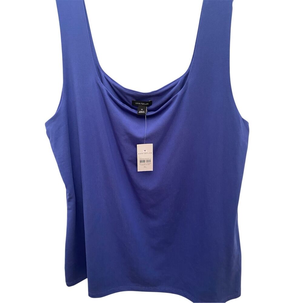Ann Taylor sleeveless Bluish Purple lightweight knit Top Sz XL NWT